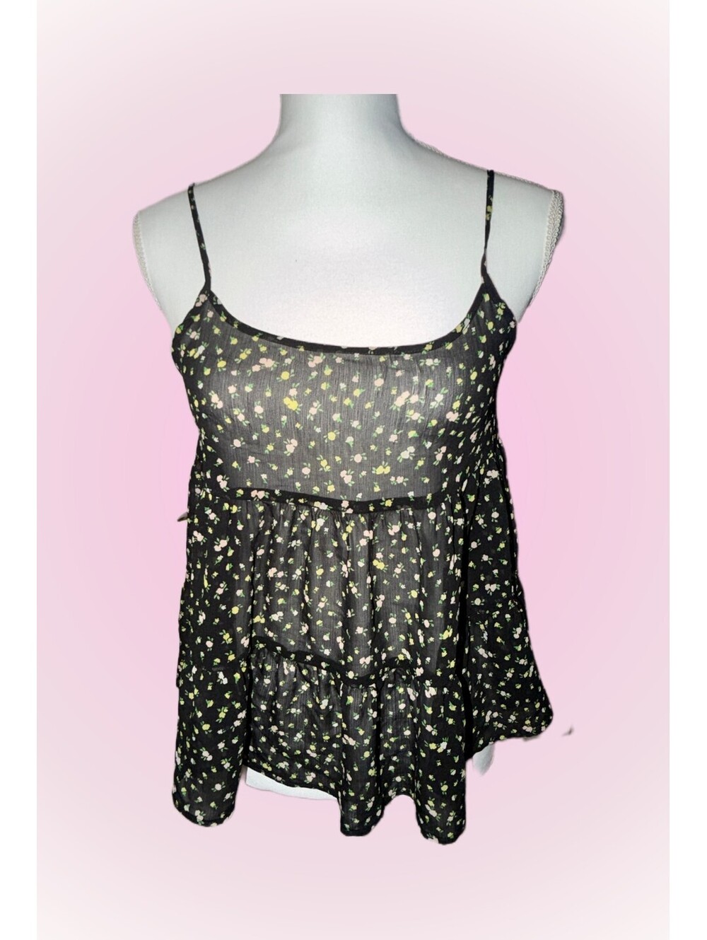 Womens XS Extra Small Baby Top Tank top by Divided | Floral Design